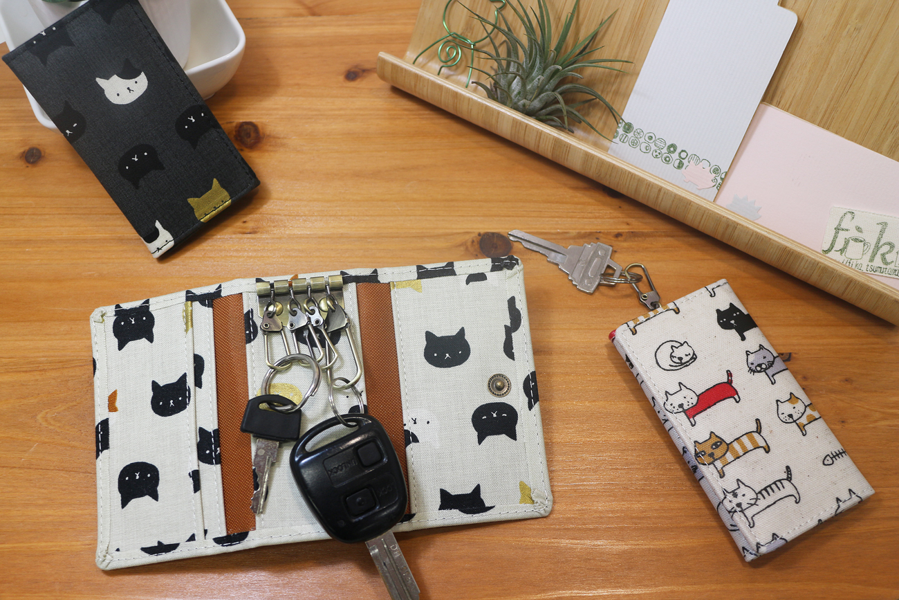 猫キーケース fika-猫の総柄シリーズ キーケース